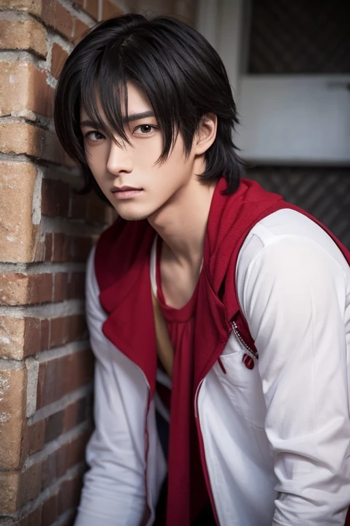 1 man, Monkey D Luffy, red shirt, black robe, straw hat, short hair, black hair, realistic, very detailed, 70mm lens
