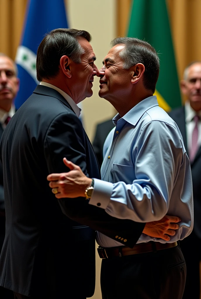 Bolsonaro kissing lula