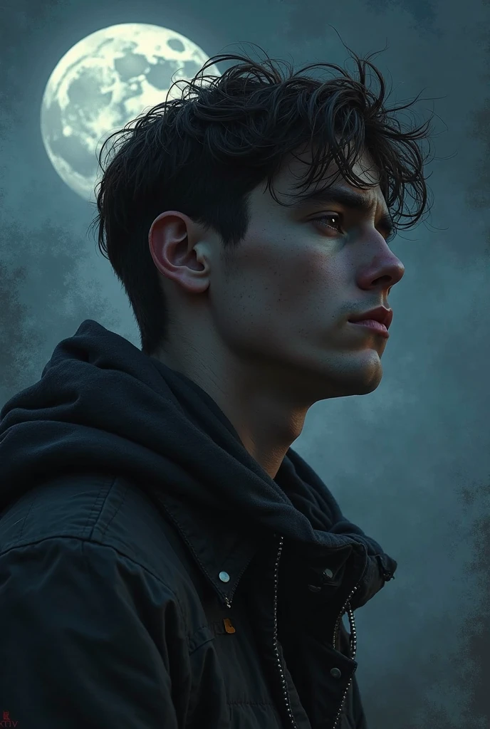 Noah Centineo,plano general, whole body, (Handsome young attractive ager emerging from a thick fog:1.3, Strong gothic makeup) a town on the shores of the lake, a white birch forest and an apple orchard, a starry night, ((Matias_adolsson style!)), gloomy and foggy atmosphere, Surrealism, The absurdity of tenderness, Attraction and rejection of extraordinary appearance, naive magic art, primitivism, protogeno, , ((Best Quality, masterpiece)), ((more detail)), impression:1,1, 8k