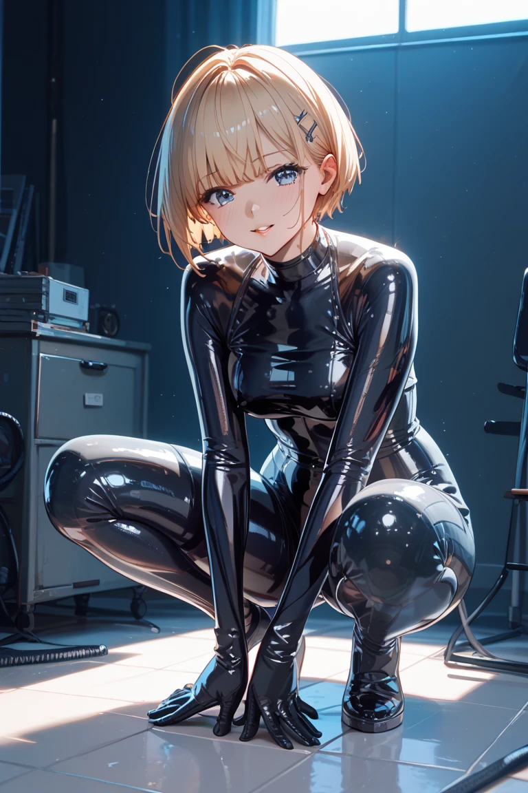 ((Highest quality)), ((masterpiece)), (detailed: 1.4), (Absurd), paper, colorful line art, Perfect Face, A skinny mechanical girl maintaining a robot, Shiny, sweaty and sunburned skin, Muscular and sculpted body, (((whole body))), half thick bare thighs, Mouth closed, Muscular body、Persimmon colored fabric、Overalls open to the navel, Loose neckline, ((perfect small breasts)), (((completely khaki clothes)), (((Ivory Hair with Moths)))), Long eyelashes and dark make-up, (((Rainbow Style --V5)))), Almost real, Psychopathic, Crazy Face, Sexy pose, Tech Background Giant Robot Repair Station, jaggers, 2 piece clothing, Centralized, Scale to fit dimensions, High resolution (High Dynamic Range),Ray Tracing,NVIDIA,Super Resolution,Unreal 5,Underground diffusion, PBR Textures, Post-processing, Anisotropic Filtering, Depth of written boundary, Maximum clarity and sharpness, Multilayer Texture, Albedo and Specular Maps, Surface Shading, Accurate simulation of light-matter interactions, Perfect Proportions, Octane Rendering, Two-tone lighting, wide aperture, Low ISO, White balance, Three-part method, 8K RAW, Crisis Nanosuit, expensiventic saggy breasts, Cleavage, Dildo under clothes, expensive_Big Breasts