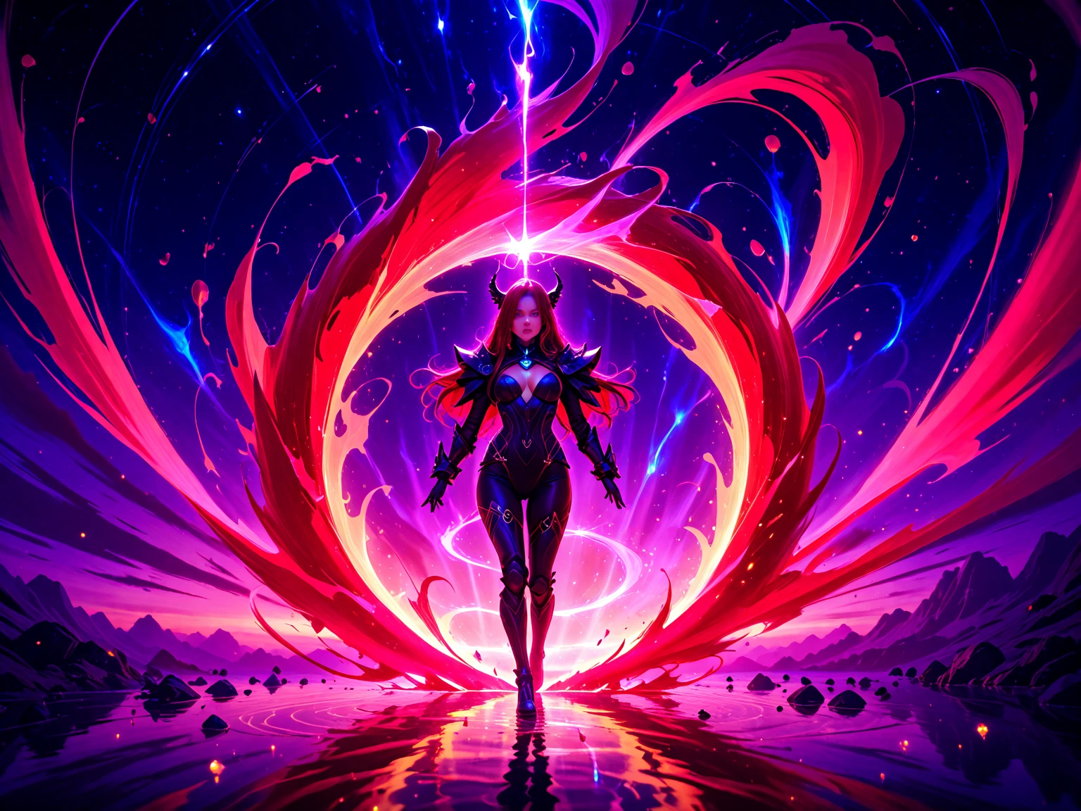 digital drawing style, super colors, vibrant colors, diffuse lighting, rock show, pleasant atmosphere, fun, anime style, great show, super detailed, hand-drawn, symmetry, no anomalies.