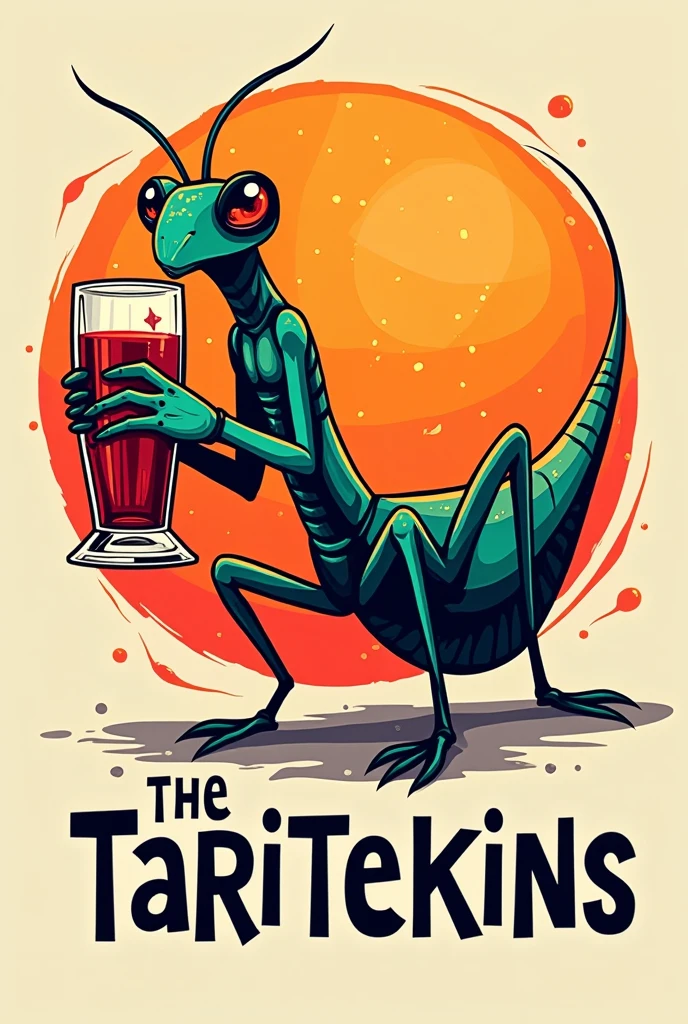 Create a Heineken beer label logo of a sperm drinking a mug of beer with the literal text in Spanish 'the origin of a drunkard'