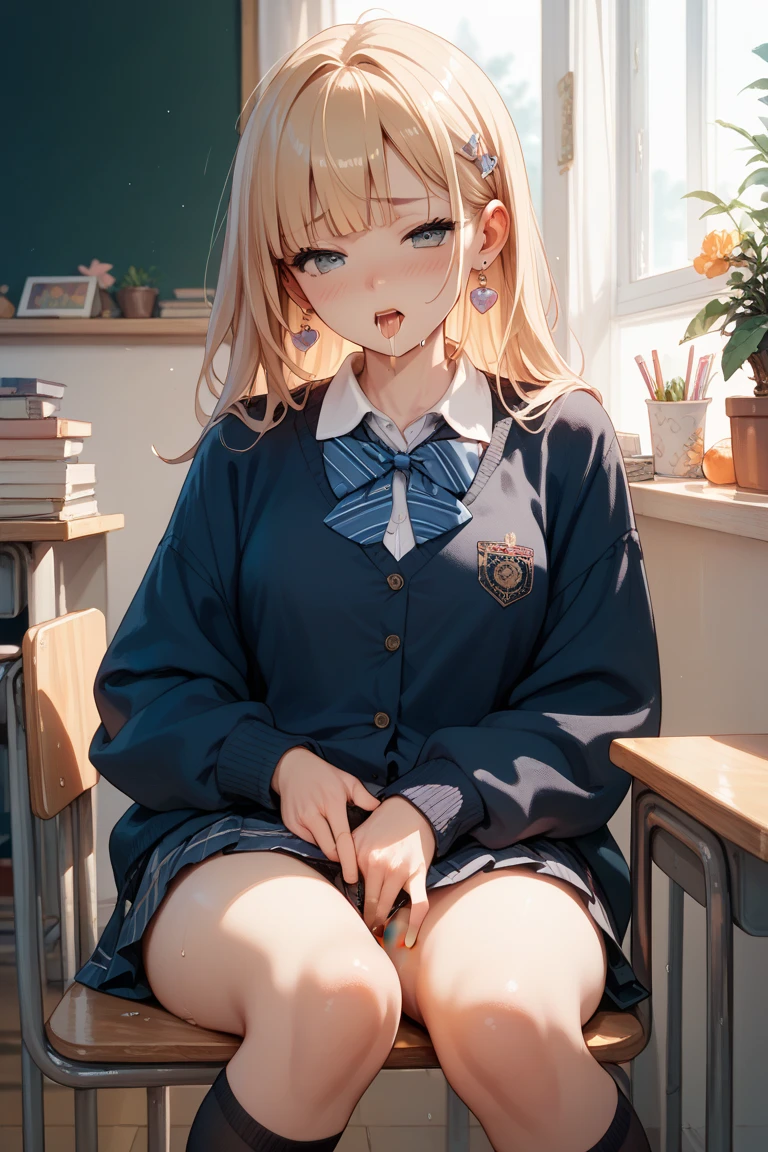 pieces fly、masterpiece、highest quality、Super detailed、High resolution、High resolution、8K portrait、Unity 8k壁紙のHigh resolutionCG、unity 8k wallpaper、cute type little:1.5、:1.5、Highly detailed CG unity 8k wallpaper、realistic、real person、cute type little、 portrait photography、shiny skin、High resolution、(16 years old:1.2)、(1 girl)、beautiful clear eyes、very detailed explanation、delicate face、nice lips、slender body、Same with big breasts thin waist、thin legs、(classroom:1.6)、1 girl, cute type, perfect face, seriously, (blush:1.5),Same with big breasts,((school uniform:1.2)),((golden hair ponytail:1.3)),((clothing lift:1.5)), ((I have nipples)), Detailed description vagina,show vagina,spread legs,spread ,((Orgasm in the vagina:1.5))、((asshole big anus:1.3)), Detailed description vagina,Show butt hole、distress, blush:1.5, think back:1.5, (open anus:1.6),((retrospective perspective:1.5))