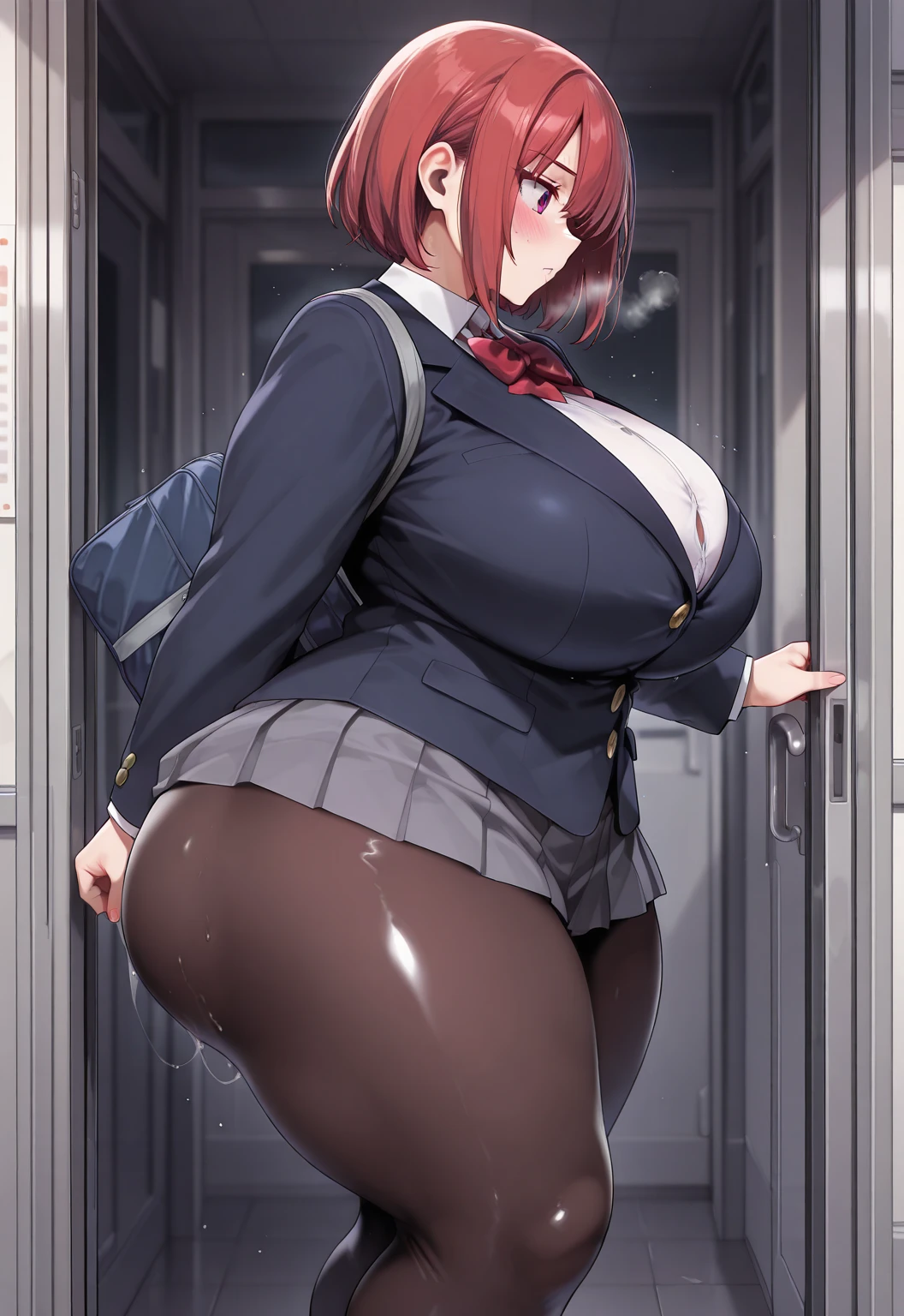 (masterpiece,Highest quality,High resolution)、8K、(perfect full body)、(((front)))。 title:((lewd high school girl))。 Girl details:One woman、(Character - May_Pokemon)、(Detailed face,Fine grain)、Brown Hair、(((huge breasts:1.35)))、Sexy Body、(Realistic skin texture:1.1)、Shiny skin、(Perfect body line)。 Costume details:Red Bandana、(Erotic bunny costume)。 Location Details:(Urban Background)、(Alone)、Are standing。