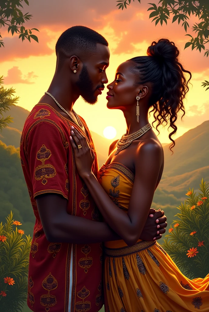 An African lady and guy in love