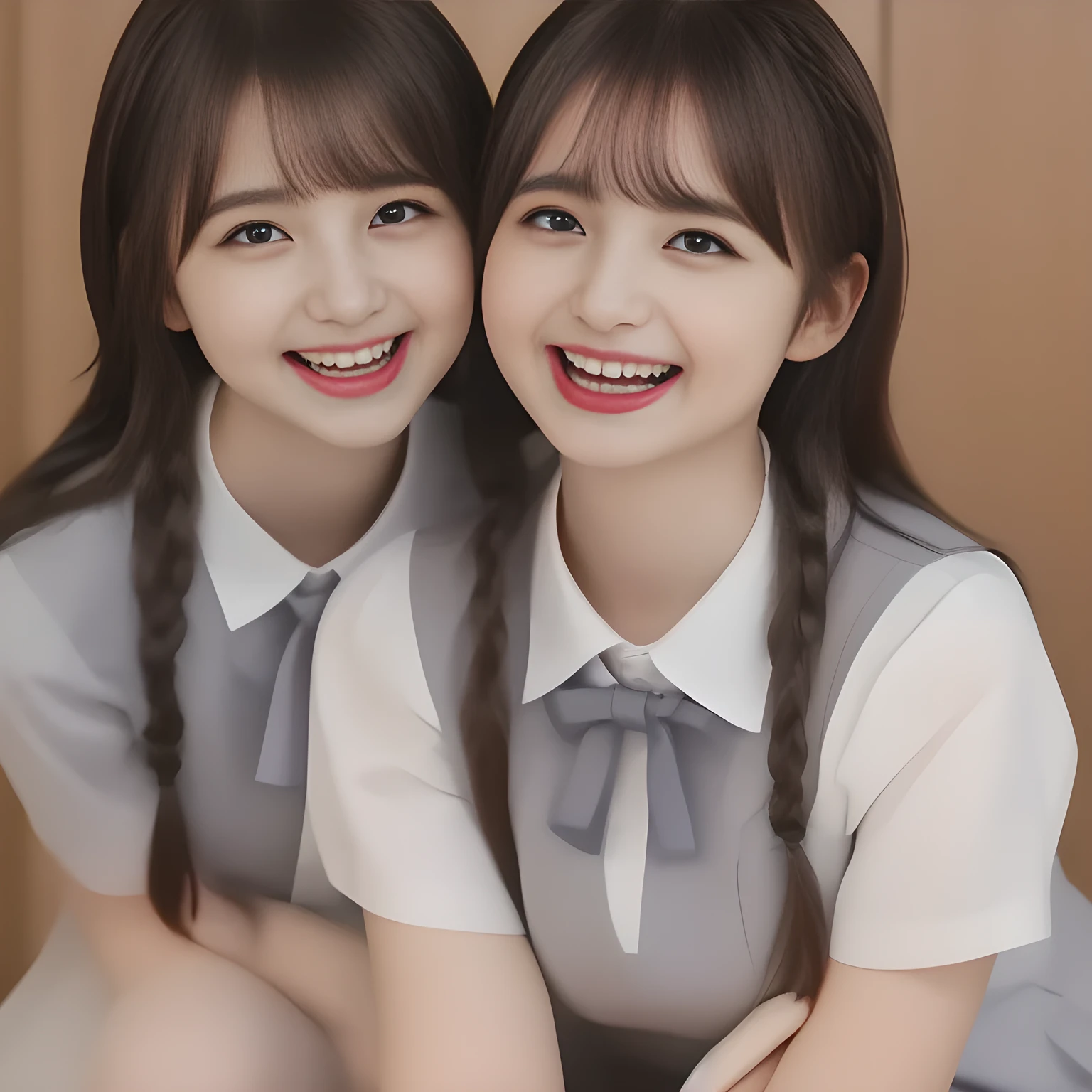 ((highest quality, 8K, masterpece :1.4,anime)), highest real,Sharpness:1.3, Perfect Body Beauty:1.4,perfect description:1.3,super detailed face and skin texture,((super real,best quality)),(soft lighting),super detailed face, fine eyes, double eyelid,pov,(((1 girl))),((make eye contact with the audience)),((Composition from the above:1.2)),fine detail,highly detailed face and eyes, (cute face:1.6),((only two arms,only five fingers,perfect hands))----☆--- (selfie).((NSFW:1.5)), my sister,18years old,(Beautiful brown hair:1.2,long hair,CUTE HAIR STYLE), (huge breasts :1.7,beautiful areola,small areola), (pov),(SMILE FACE:1.4), breasts blowjob,(grabbing own breasts carefully:1.5),(close up face:1.5),--☆--(Inside the room, bright room, large windows, sunlight shines in),(school uniform,sailor suit,RED RIBBON TIE,she is wearing an white shirt,RED SKIRT,Red and white check pattern),((crawl on all fours on the bed:1.4,on all fours on the bed:1.4))