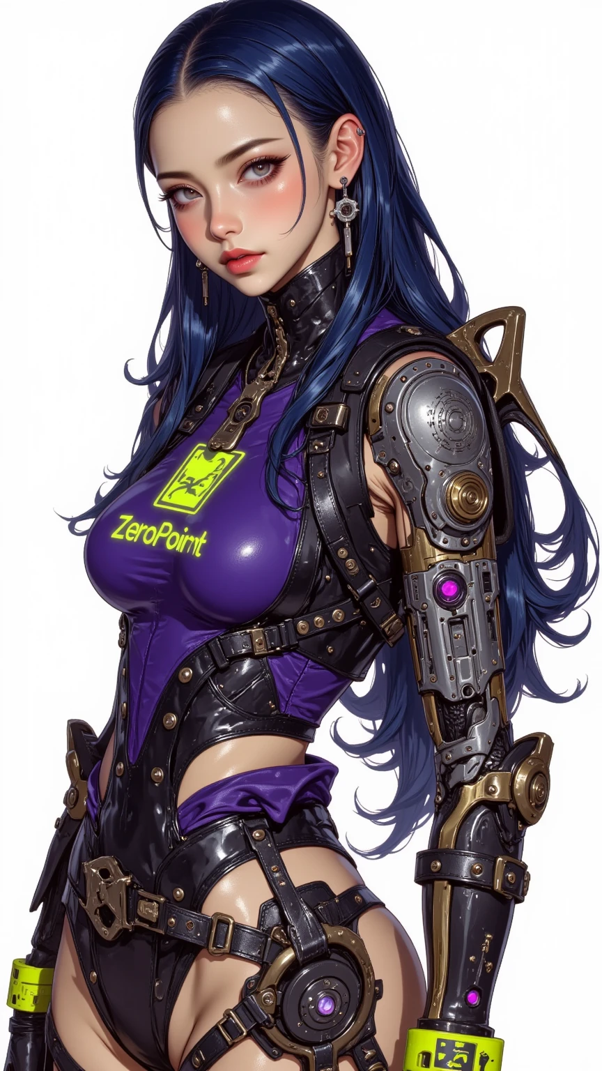 (((Psylocke from Marvel))) photography, (((purple biomechanical))), (((complex purple robot))), full growth, hyper-realistic, insane small details, extremely clean lines, cyberpunk aesthetic, masterpiece featured on Zbrush Central