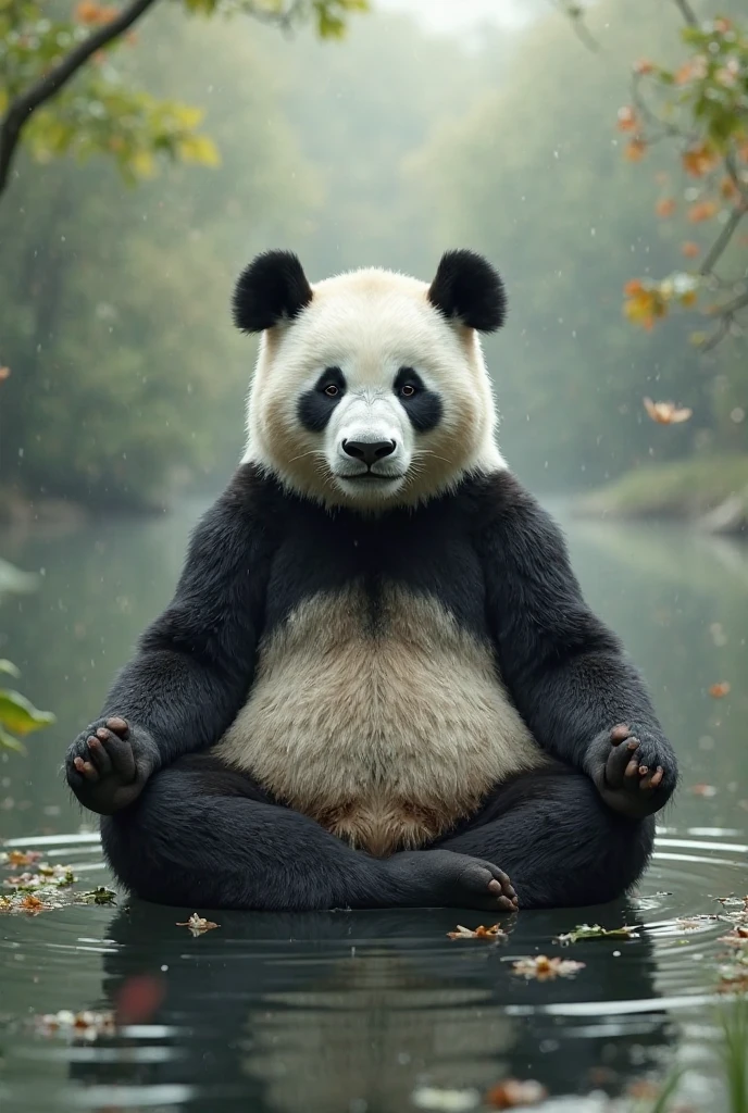 A panda who take deep breathing - SeaArt AI