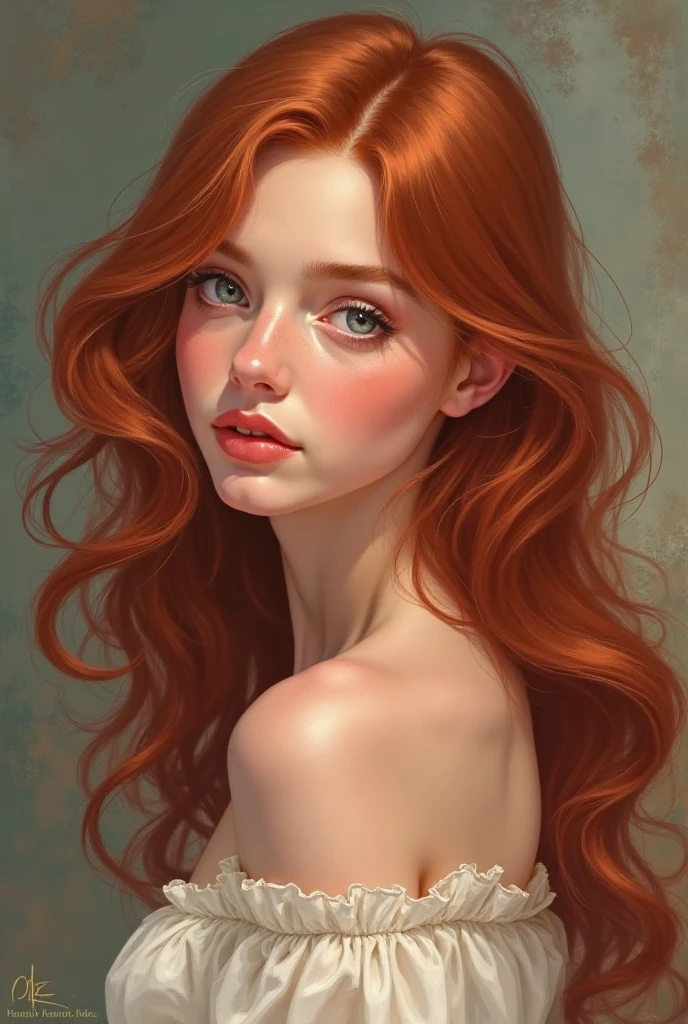 Chandler Lovelle, a beautiful redhead girl, long straight messy hair, detailed cute freckles, medium firm breasts, slim waist, wearing a low-cut dress with firm erect nipples pking through, detailed facial features, looking leeringly and seductively, photorealistic, masterpiece, 8K, hyper detailed, realistic, cinematic lighting, warm colors
