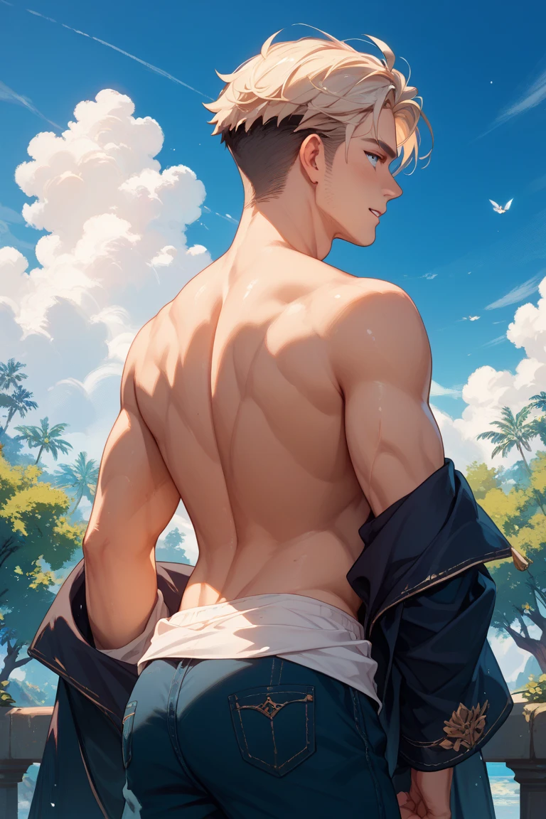 1boy,10 talents、(Man's :2) ,Handsome boy,A dark-haired、fullnude、starrysky 、sand beach、Back lighting、the chaos、fantastic landscape、absurderes、hightquality、masutepiece,8K,NSFW,