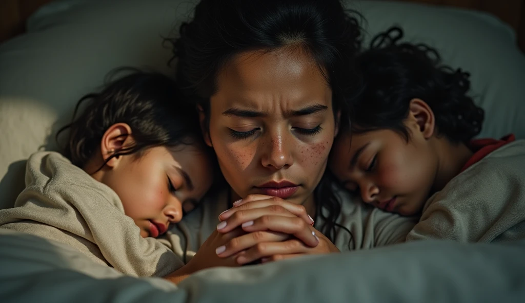 mom praying for her children