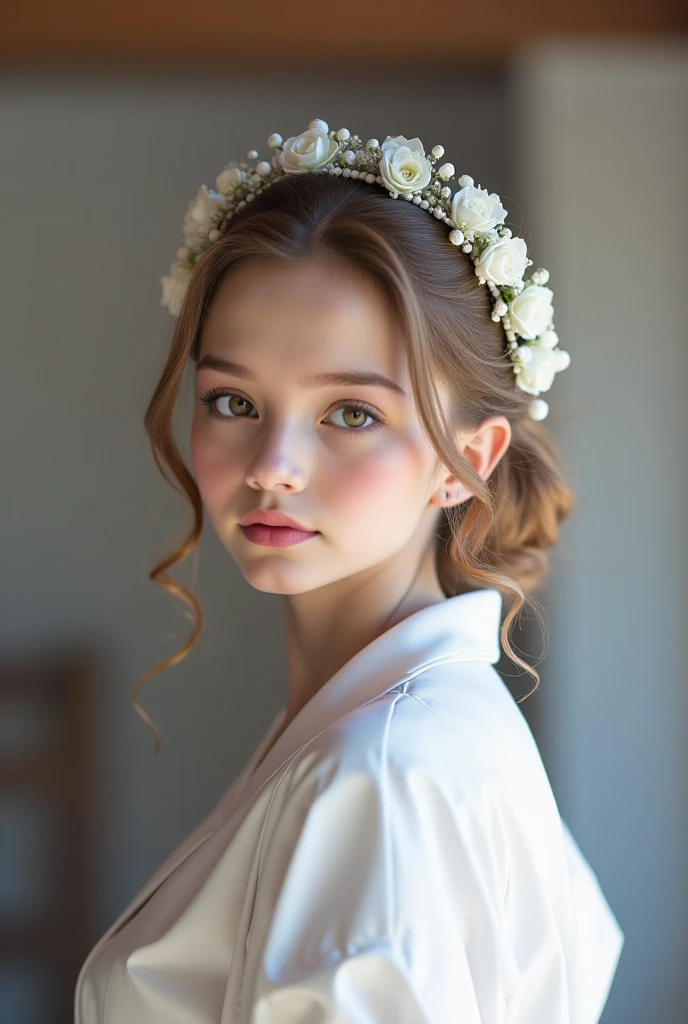 (a girl with,blurred background,wearing a white dress,beautiful detailed eyes,beautiful detailed lips,extremely detailed eyes and face,long eyelashes),oil painting,soft brush strokes,subtle textures,subdued colors,soft lighting