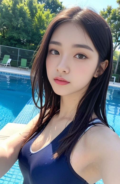 ((top-quality、8K、masterpiece:1.3))、foco nítido:1.2、Beautiful woman with perfect body shape:1.4、Slim abs:1.2、(Layered Hair Style:1.2))、(Rubber swimsuit:1.3)、Sateen:1.3、Street:1.2、Wet body:1.1、Highly detailed facial and skin texture、Detailed eye、二重まぶた、Colossal tits、Erotic face、Seductive face