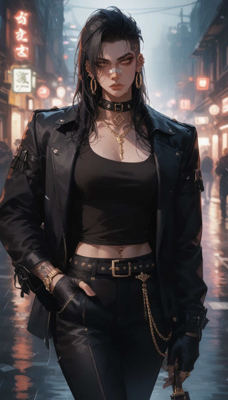 Game Art，Best image quality，Maximum resolution，8k，(A bust photo)，(portrait)，(Head close-up)，(Rule of Thirds)，Unreal Engine 5 rendering works，20 year old girl，((Queen))，The eyes are very detailed，(Large Breasts)，Elegance and nobility，Movie Lighting，Ray Tracing，Game CG，((3D Unreal Engine))，OC rendering reflection mode，4K，Ultra-clear，Sensual，Translucent lace，Fair and plump figure，Pretty Face，Glossy Gel Coat，身着华贵礼服的Queen，Crystal Gem Crown，Necklace jewelry，blue eyes，Black tattoo(whole body)，The tattoo is very three-dimensional，Gorgeous and intricate tattoo designs，Ultra-clear portrait，Sexy thick lips(Red lipstick)，Steel claws，Mesh one-piece underwear