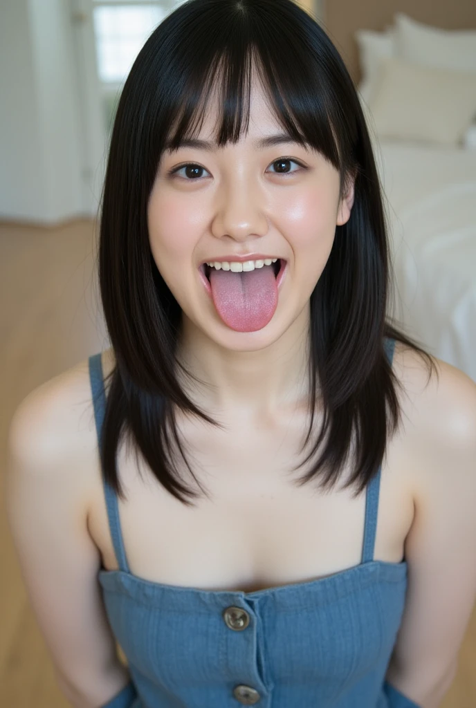 night（night)、Wearing sexy lingerie。((Sticking out tongue, Open your mouth)), Looking into the camera、)), (8K, Highest quality, masterpiece:1.2, Very detailed), (Realistic), Beautiful illustrations, Bedroom ,Semen On , Penis Facial,,(short hair),Best Portrait,freckles,transformation、Sweaty skin, Leaning forward, On all fours, Bend your legs,、(Wet Face, Wet Hair)