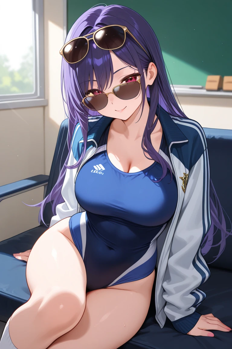 Sailor, Mature Woman, masterpiece, Undressing,((Purple Hair)),Slime