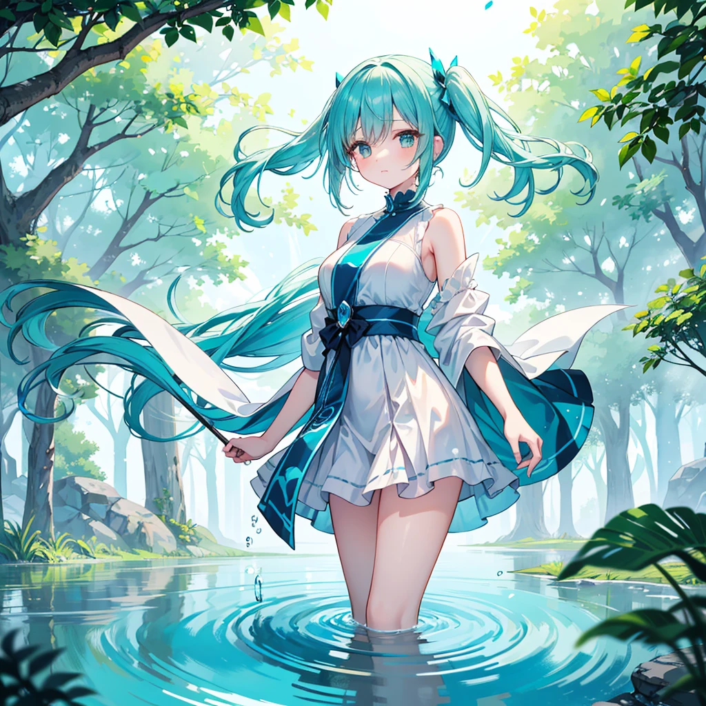 "the role of a dancer (Aqua_Konosuba, Cabelos Longos, cabelos azuis, olhos azuis), Ela/her dancing on the surface of a lake, com um sorriso alegre no rosto."
quebrar
"The theme of a dancer on the lake, a spacious area surrounded by trees at the lake's edge, com campos gramados, brazi, the reflection of light on the lake's surface, and birds fluttering."
quebrar
"an atmosphere filled with the joy and lightness of dancing in nature, utilizando um efeito bokeh para melhorar o protagonista."