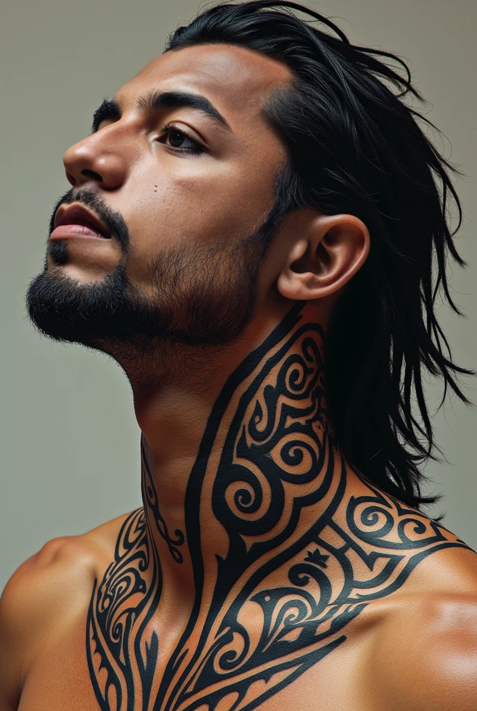 latino men, thin, tattoo, full body, underweat