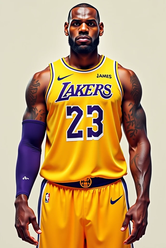 "Make a picture of LeBron James holding the Lekers jersey in his hand ( that the last name of the shirt is LUIYI and the number of the shirt is 21