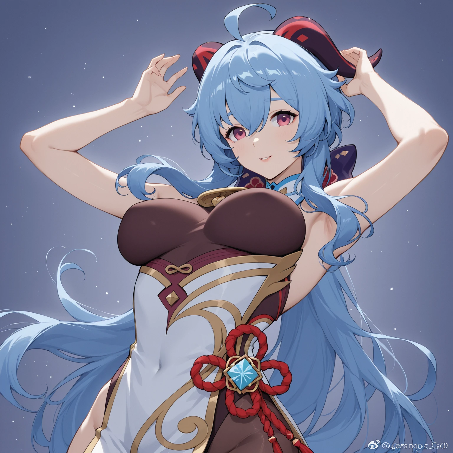 ((Highest quality、masterpiece、Anime Style、Highest quality、High resolution、8k、detailed、ultra-detailed:1.3))、Long legs、Sharp focus:1.2, Beautiful woman with perfect figure:1.4、(smile:1.2), double eyelid、30-year-old woman、Sexy pose、((((Shut your mouth.、One Woman、Chinese clothing:1.5)))),The background is another world、Movement,dynamism、Fighting Pose