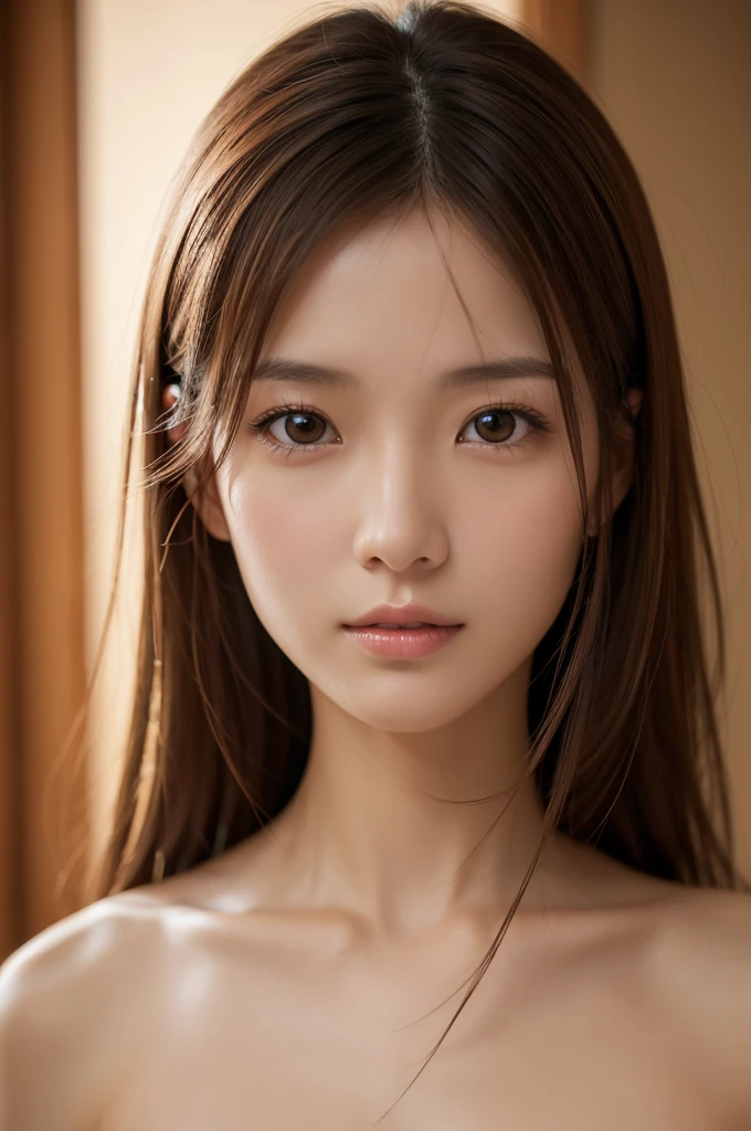 Best Quality, RAW Photos, Photorealistic, Face, Incredibly ridiculous beautiful girl, Cute, Long hair, depth of fields, High resolution, Ultra Detail, detail, Very detailed, extremely detailed eye and face, Sharp pupils, Realistic pupils, Sharp Focus, Cinematic lighting, Flat breasts, Small breasts, Small,( Small bust: 1.2), Small bust, (slim, Small, Flat, Small), slender, Delicate and sexy collarbone, (fullnude:1.5),
