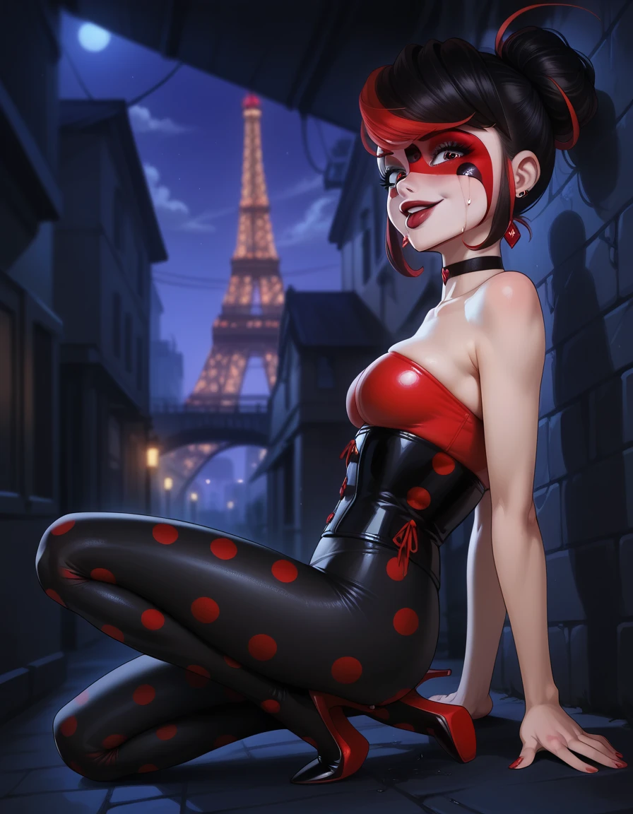 Ladybug de la serie miraculous desnuda en la torre Eiffel