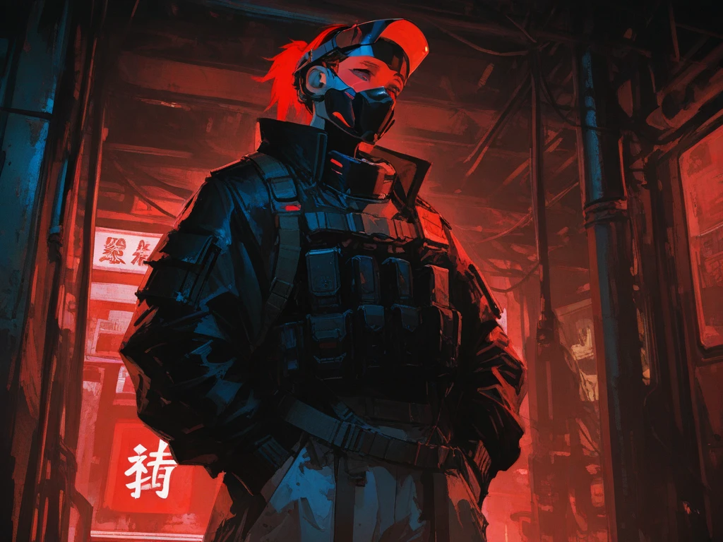 ninja trage militar cyberpunk shonnen