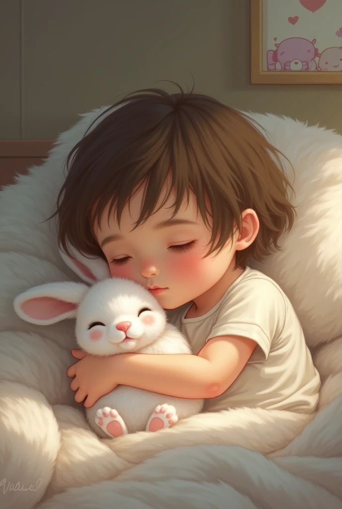 Little hands, so small and new,
Hold a rabbit, soft and true.
Whiskers twitch, ears perk with glee,
A friendship blooms, for all 