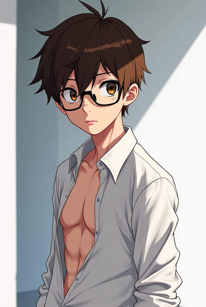 (masterpiece, Highest quality),juvenileの全身,(juvenile),teenager face,body tilt,Delicate large eyes,Open your eyes,,Smooth and delicate skin,Short, square face,Surprised expression,childhood,young age,Short round face,flat jaw,Detailed painted face,Muscular,short hair of bright black,Complex,naked,(spine:1.2),the night,Bright colors,(Depth of written boundary:1.2),Raised to be sexy, Restrained arms,Leather Collar, Bedroom, BDSM, String, shy, blush, Round Glasses, night