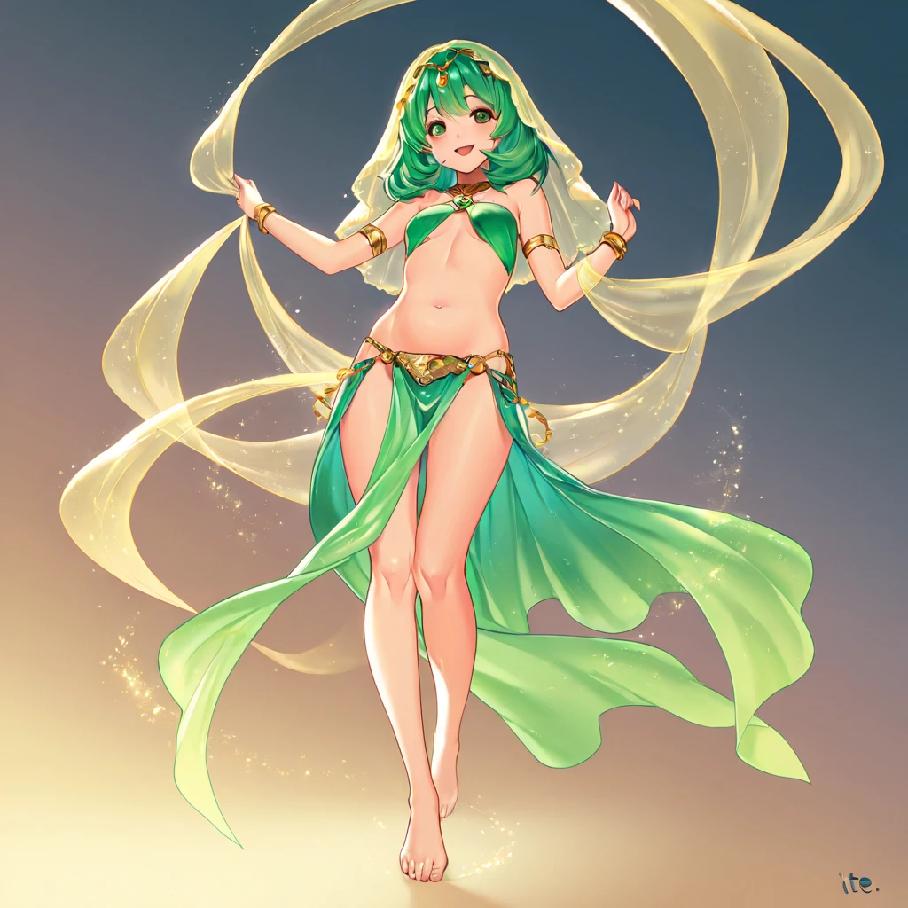 masterpiece, best quality, highly detailed c.c., code geass, green hair, very long hair, wavy hair, orange eyes, detailed eyes, medium breast, ass, ashford academy swimsuit, full body, intense angle, mksks style, beautiful background, professional lightning, indoor, pool,