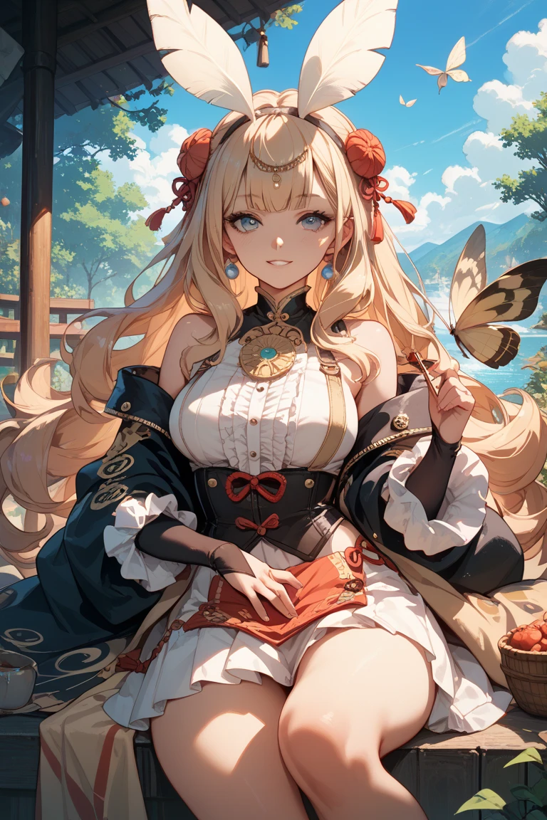 anime girl with long hair and a crown holding an apple, beautiful fantasy anime, ((a beautiful fantasy empress)), very beautiful anime cat girl, beautiful anime, anime art wallpaper 4 k, anime art wallpaper 4k, beautiful alluring anime woman, beautiful anime artwork, beautiful anime catgirl, beautiful anime girl, anime fantasy illustration, beautiful anime art, anime fantasy artwork, closed eye, detailed beautiful large breast