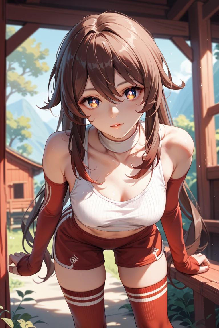 Amber Genshin Impact, Whole body, (NSTDA.:1.2), (10, Best-Quality, Masterpiece: 1.4), Ultra High Definition, (Lifelike, Photorealistic: 1.48), (Look neatly through the bikini:1.11), 20 years old, cute girl, Nude, famous Japanese actress, breasts, swimsuit, beautiful, blue eyes, head tilted, cowboy shot, looking at the audience, emotionless, beautiful lake, Zeiss 150mm F/ 2.8 Hasselblad, in the valley, whole body, foot, ultra wide angle