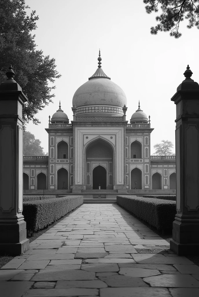 Black and white printing kadam rasul masjid 