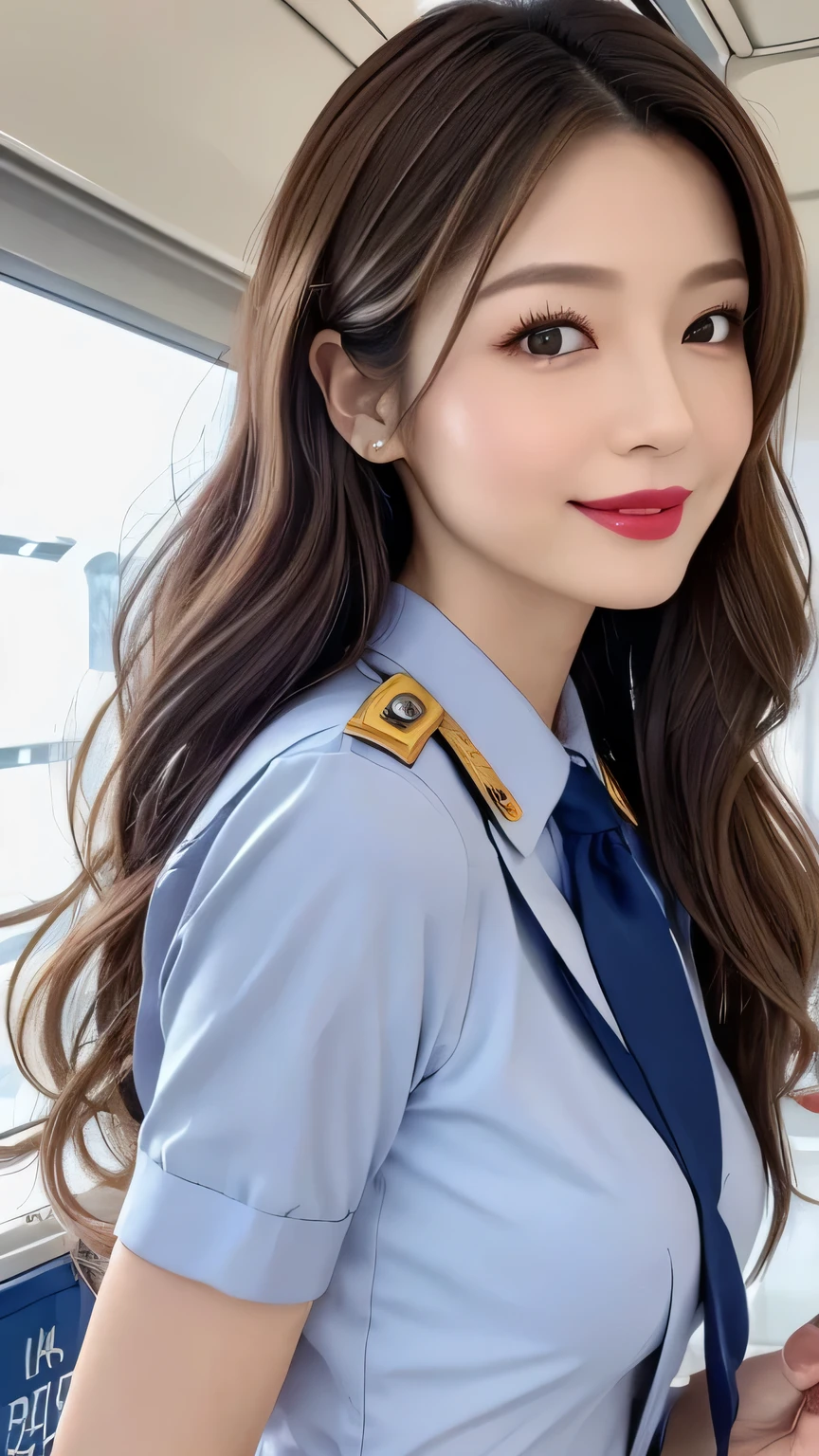 Japanese ID, Mature Woman, ((Chubby round face around 40 years old)), Glasses, Wavy black hair with no bangs, Long Hair:1.65, Big twin ponytail:1.79, Flashy makeup, Fuller lips, Sexy Gaze, Cute uniforms are avoided, ((dressing)), looking at the camera, Low angle shooting, Cute duck lips,((Very accurate and correct anatomy)), (masterpiece:1.3), Perfect balance, Realistic photos, Full Shot, whole body, ((height: 148cm)), High heels, loafers, (2 Foot, Two Arms), ((Panty shot)),(((Torn uniform)))