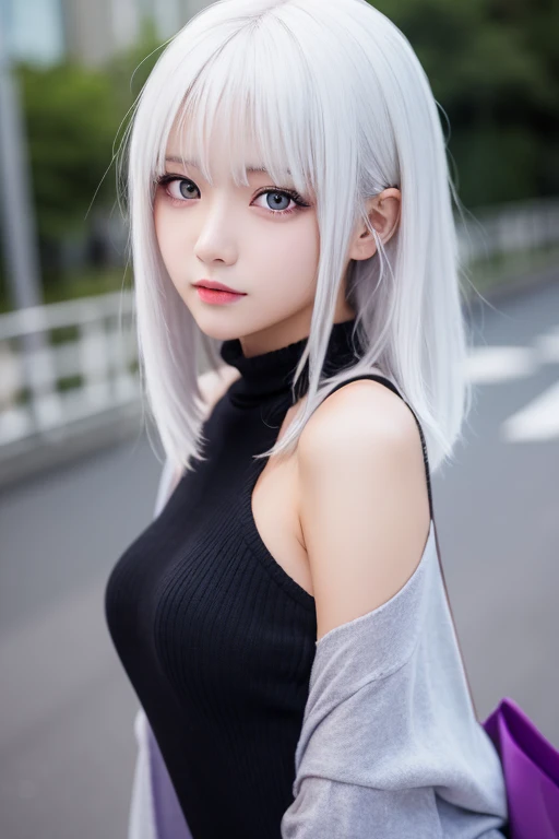 Animal ears, white hair, orange eyes, 2D, erotic