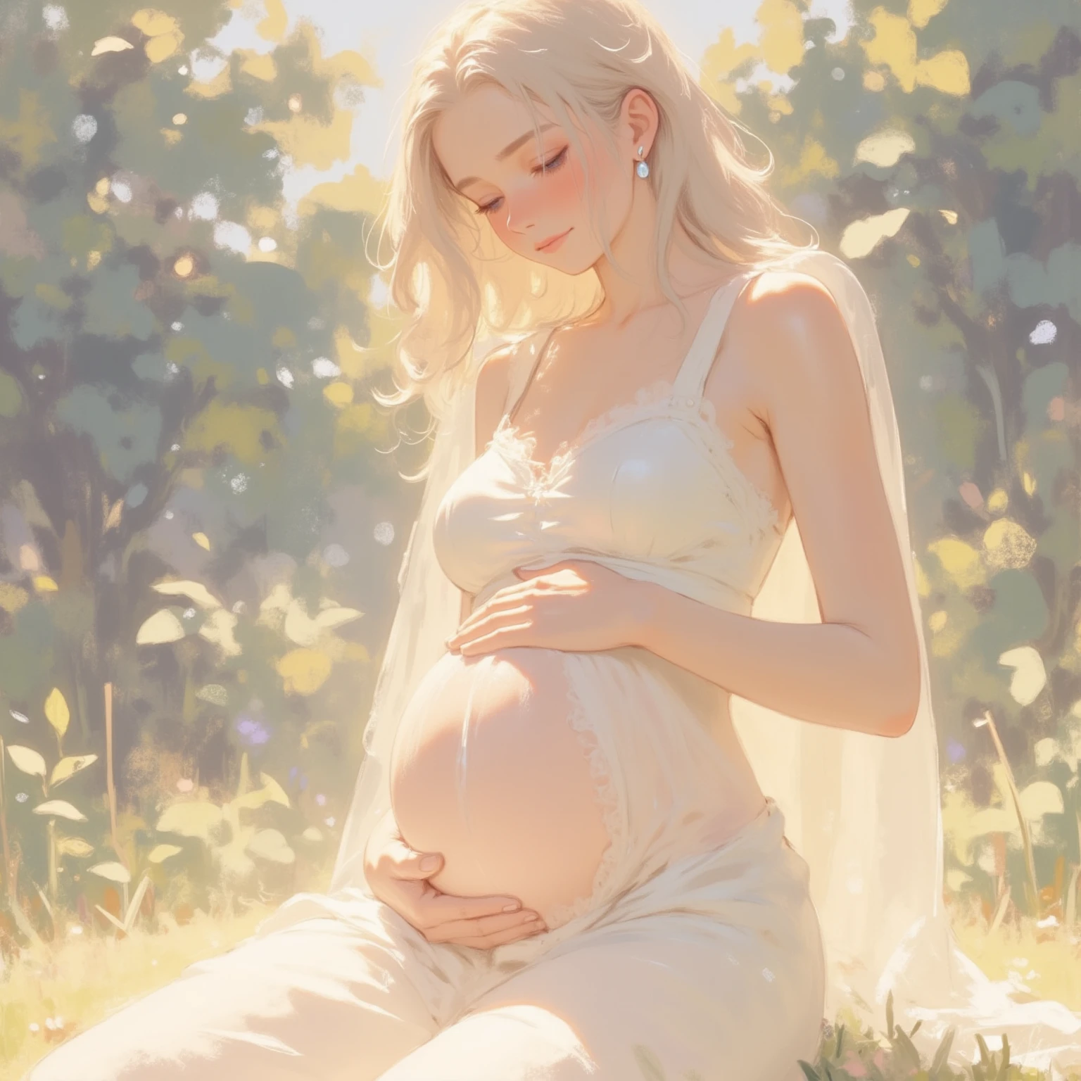 hina1 an effeminate boy, (realisitic), (Hyper-Realism), (photorealisitic), Depth of field, grown-up, (trunk:1.2), (narrow waisted), eye make up, gazing at viewer, posing fror a picture, long sleeves, golden hour time, SUNSET, pregnant, no , flat chested, boy