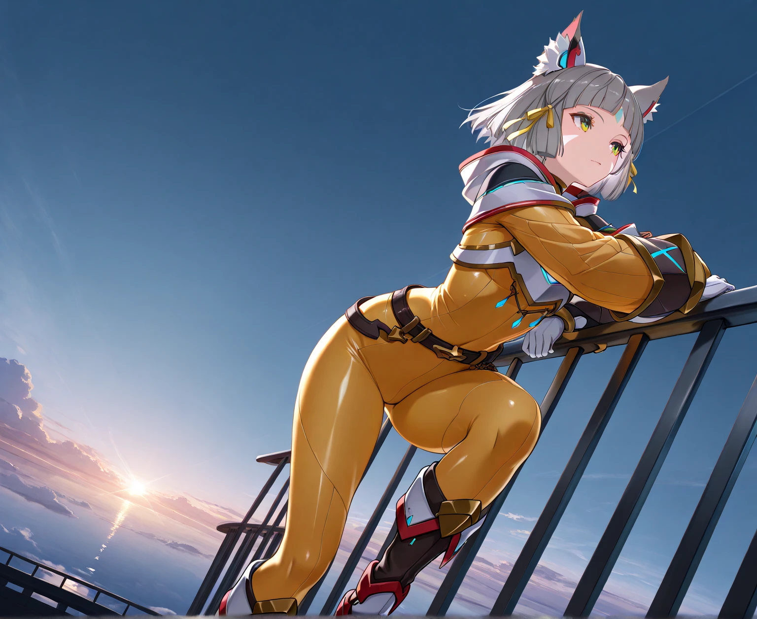 ((masterpiece)),(highest quality),Official Art,extremely detailed CG,unity 8k wallpaper,ultra detailed,A lighthouse のsuperior a cliff by the sea,One girl,alone,superiorper body,(Portraiture:1.2),View Viewer,,,leaf_のsuperior_head,Toeless_footwear,short_hair,animal_Food,Counterfeit_tail,Japanese_Clothes,gray_hair,Counterfeit_animal_ear,raccoのsuperior_ear,Fingerless_gloves,black_gloves,前hair,raccoのsuperior_tail,black_scarf,purple_eye,short_sleeve,dull_前hair,black_footwear,Food_superior,Women stink,fart,Turn your buttocks here