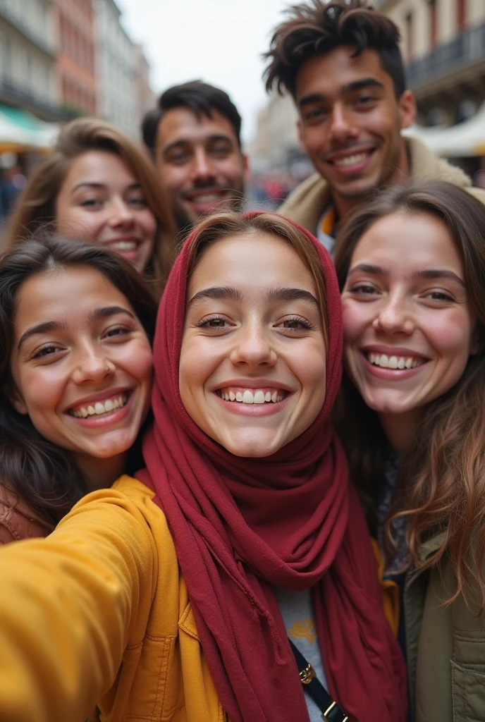 One muslim girl one christian girl selfie together