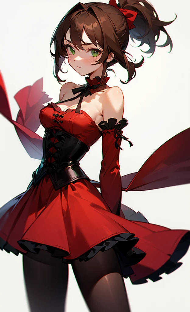 whole body, Gothic red dress, (vampire teeth), (castle), absurdres, RAW photo, extremely delicate and beautiful, masterpiece, Best Quality, ultra high resolution, 32k, hyperrealistic, ultra-detailed, detailed description, pale skin, 20 years old, detailed beautiful face and eyes, tearful mole, earring, Colossal tits, short medium hair, wavy hair,
