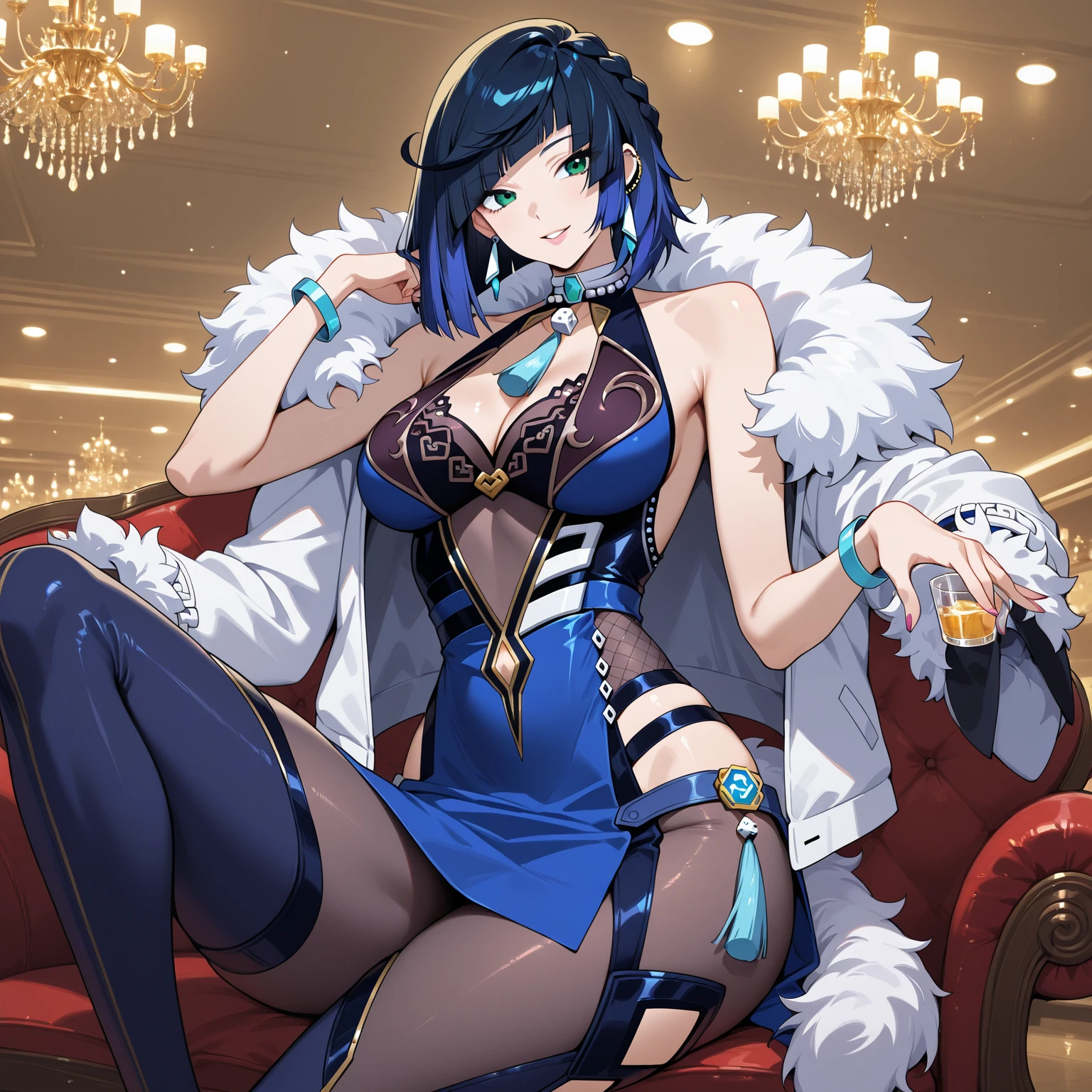 tmasterpiece, Best quality at best, Yelan V4, 1个Giant Breast Girl, Alone, looking at viewert, Be red in the face, ssmile, Large breasts, mitts, a skirt, Chopping, jewely, green-eyed, jaket, 耳Nipple Ring, Armpits, fur-trim, a blue dress, White jacket, nipple tassels, Place your arms behind your back, pelvis curtain, Moles on the breast, jacket on shoulders, imagining (genshin impact), Purple lips, nopan, tmasterpiece, (((detailed finger))Best quality at best, The very detailed, tmasterpiece, Best quality at best, 1个Giant Breast Girl, Alone, The barefoot, Blue shirt, longer sleeves, Be red in the face, the feet, toes, looking at viewert, , barechested, NSFW, (A high resolution), (tmasterpiece:1.6, Best quality at best), (Delicate and beautiful eyes: 1.2), ultra - detailed, (extremely detaild的 CG unified 8k wallpapers), (tmasterpiece), (Best quality at best), (ultra - detailed), (Most Best Illustration), (The best shadow), (absurd res), (Detailed hands), Alone, looking at viewert, ssmile, presenting armpit, Armpits, Arms up, lumen reflection, natural lightting, Evocative, triadic colour scheme, cow boy shot, Elegant, Enchanting:0.6, looking at viewert, femele, Alone, Be red in the face, with her mouth open, ssmile, teeth, exposed bare shoulders, Place your arms behind your head, navel, Alone, The barefoot, looking at viewert, upper legs, Open your lips, raise both arms, Shirtless, 1个Giant Breast Girl, Armpits, (little breast), ((barechested)) (tit), Lateral chest exposure, Arm Raised,Show sweaty armpits, the shy, (Complicated details), Colorful, full-body portraits, Capture great full-body photos, (white bed sheet:1.2), hugging pillow, Lie down in bed, detailed feets, back, (crotch), (groin), (Detailed eyes and detailed face:1.3), (Dentate skin), Glow skin, Wide hips, Anime nose, Toddler face, (crane plum:1.3, eyeline, Sharp lashes:1.2, solid eyelidessy hair, unkempt, (Get wet), (Dripping sweat), Collar, exposed bare shoulders, ssee-through, face expressionless, naghty face,