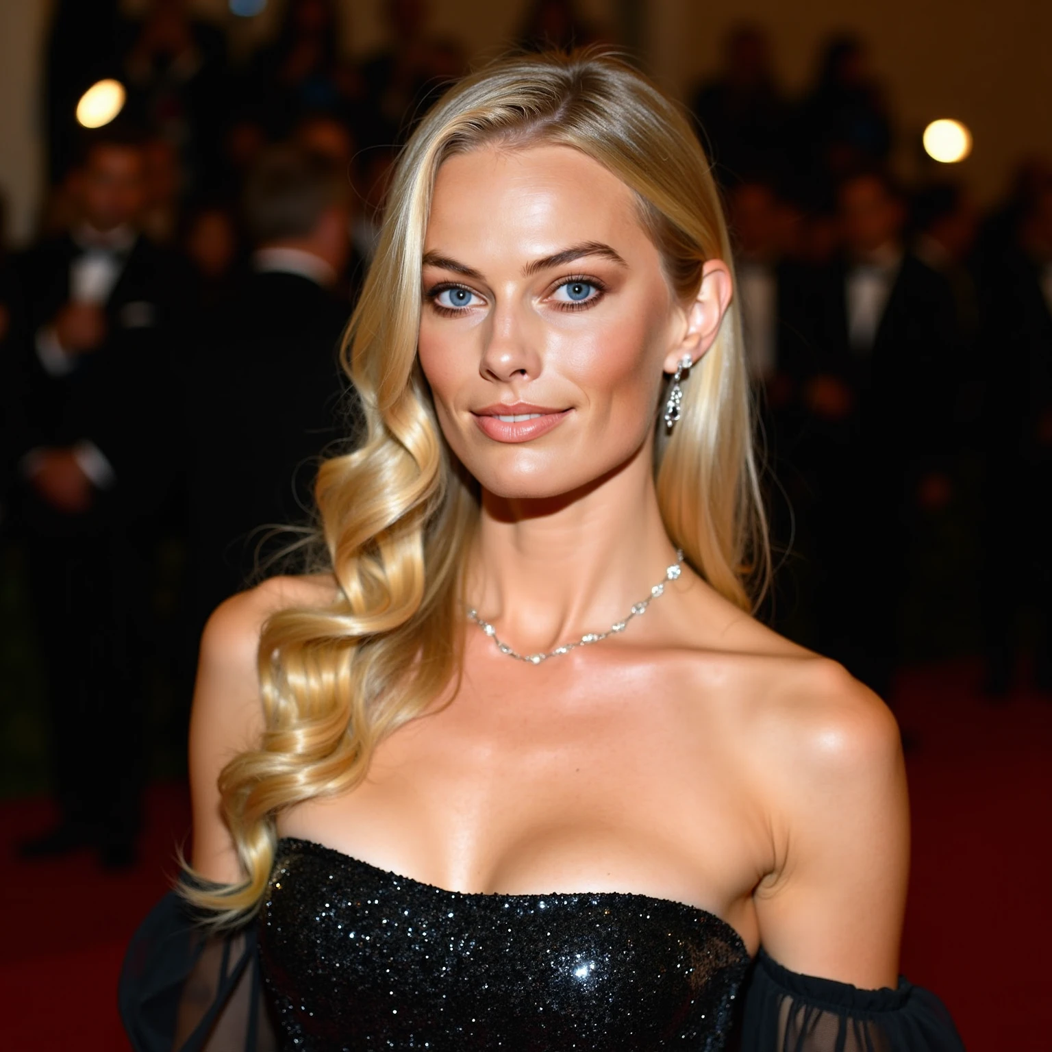 (Jaime Pressly)long long hair, gorgeous eyes, high arched eyebrows, seductive look,looking at viewer,small breasts,exposed cleavage,(popped collar white satin silk shirt and black leather pants:1.5), black leather pants, stilettos, midnight modern metropolis Paris France neon signs background, spot lighting, backlight on hair, shallow depth of field, bokeh, sexy pose(no nsfw images)