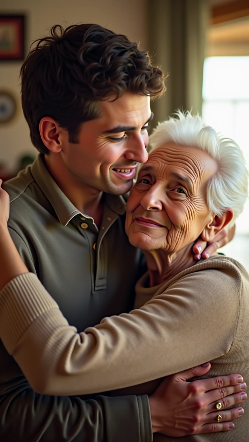 There was a son with old woman
