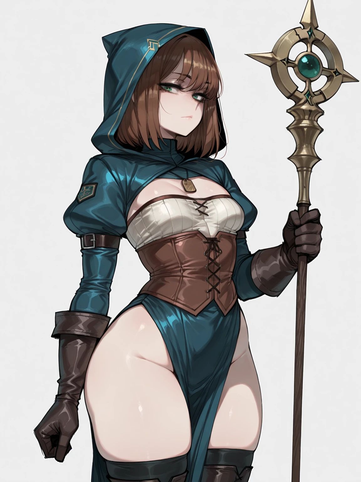 Alone doll, mechanical doll, fantasy race, large breasts, slingshot bikini, hooded cape,