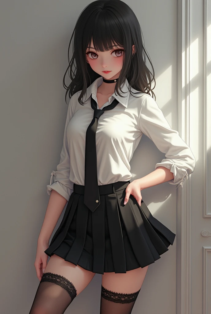 mini skirt,Crouched View,((Small Bust)),Nipples,Expose the inside of your legs,Spread your legs,White panties,Luxurious Room