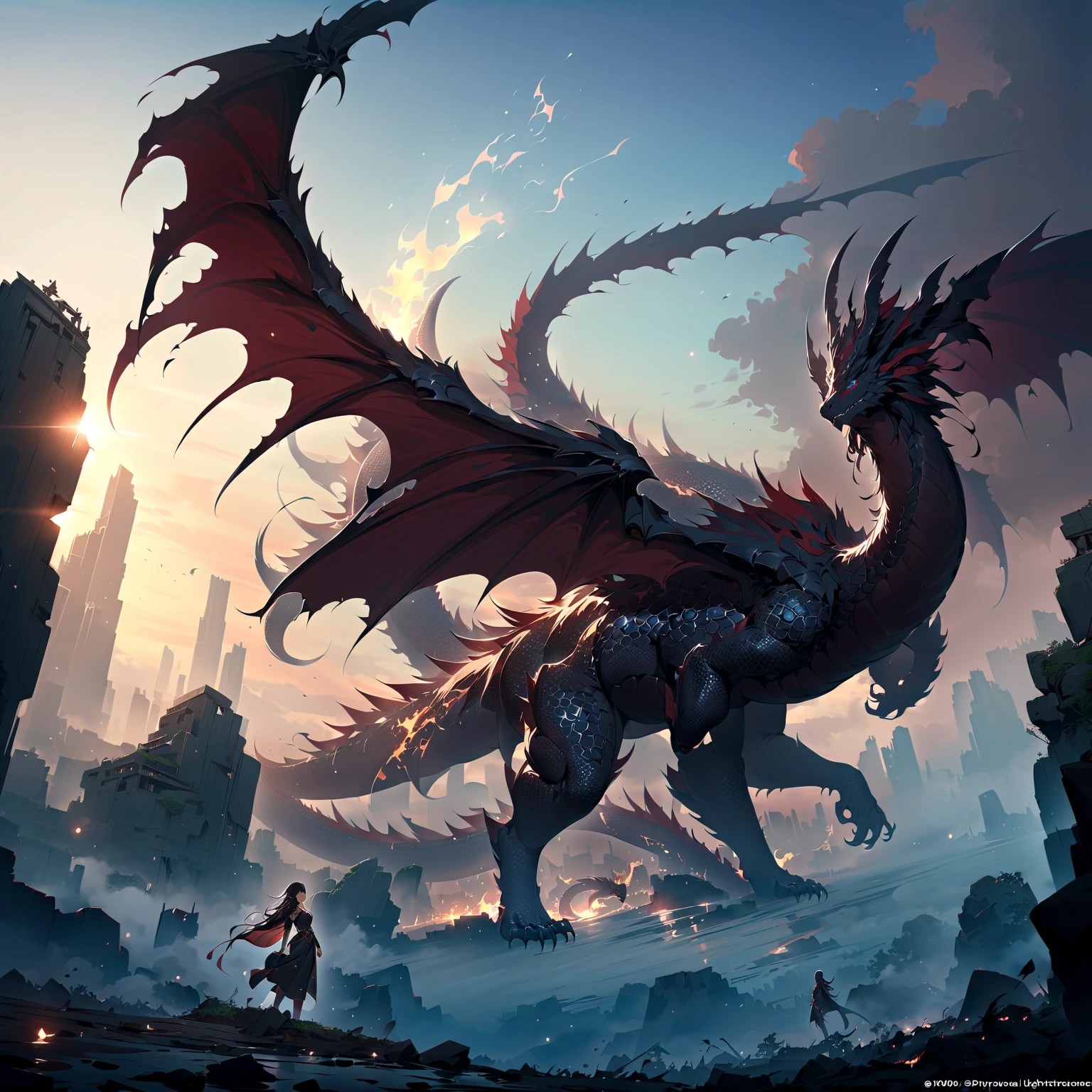black、White、Blue and Red,(best quality, Super detailed, high resolution, Extremely detailed CG),Wide-angle lens,Dead angel standing on the edge of a cliff,She is beautiful,She likes blood and the ocean,Blood Rain, mystery,Fanatic, Wheels within wheels, Surreal,Beautifully