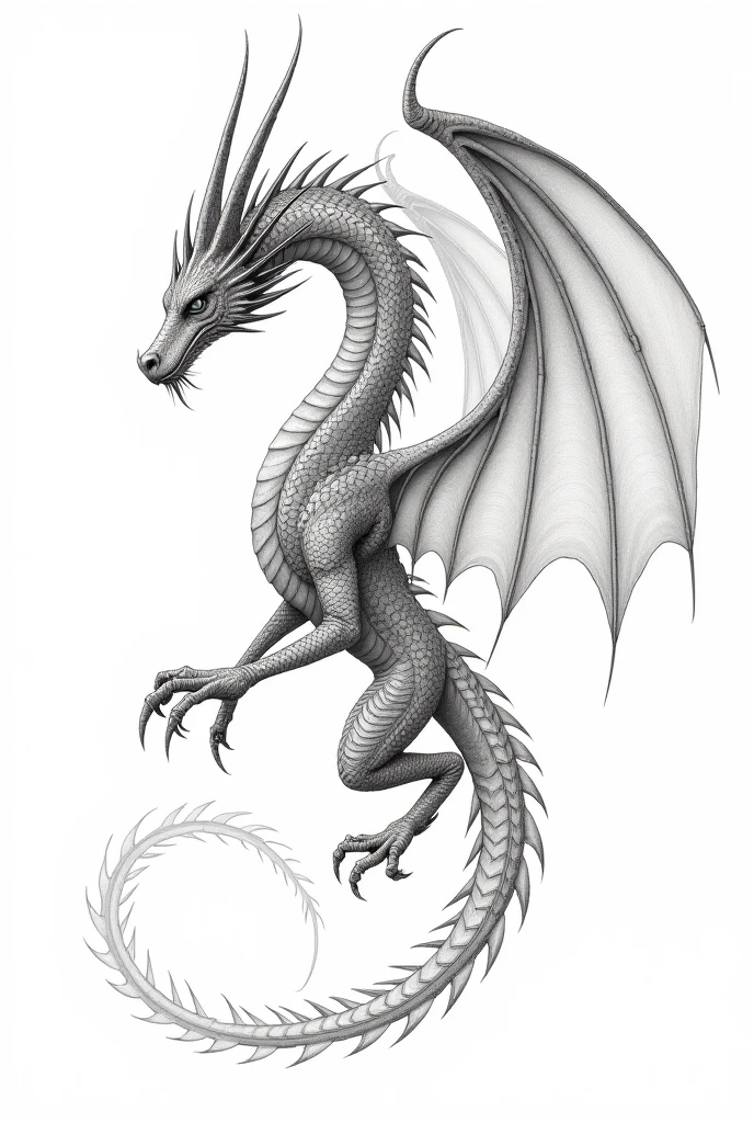 Pencil Illustration　Flying Dragon
