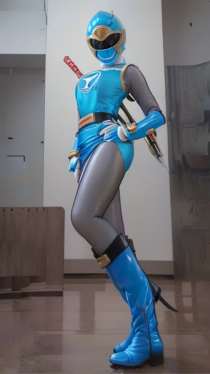 Hurricane Blue (Ninpuu Sentai Hurricanger full body full body Mujer y bubis botas