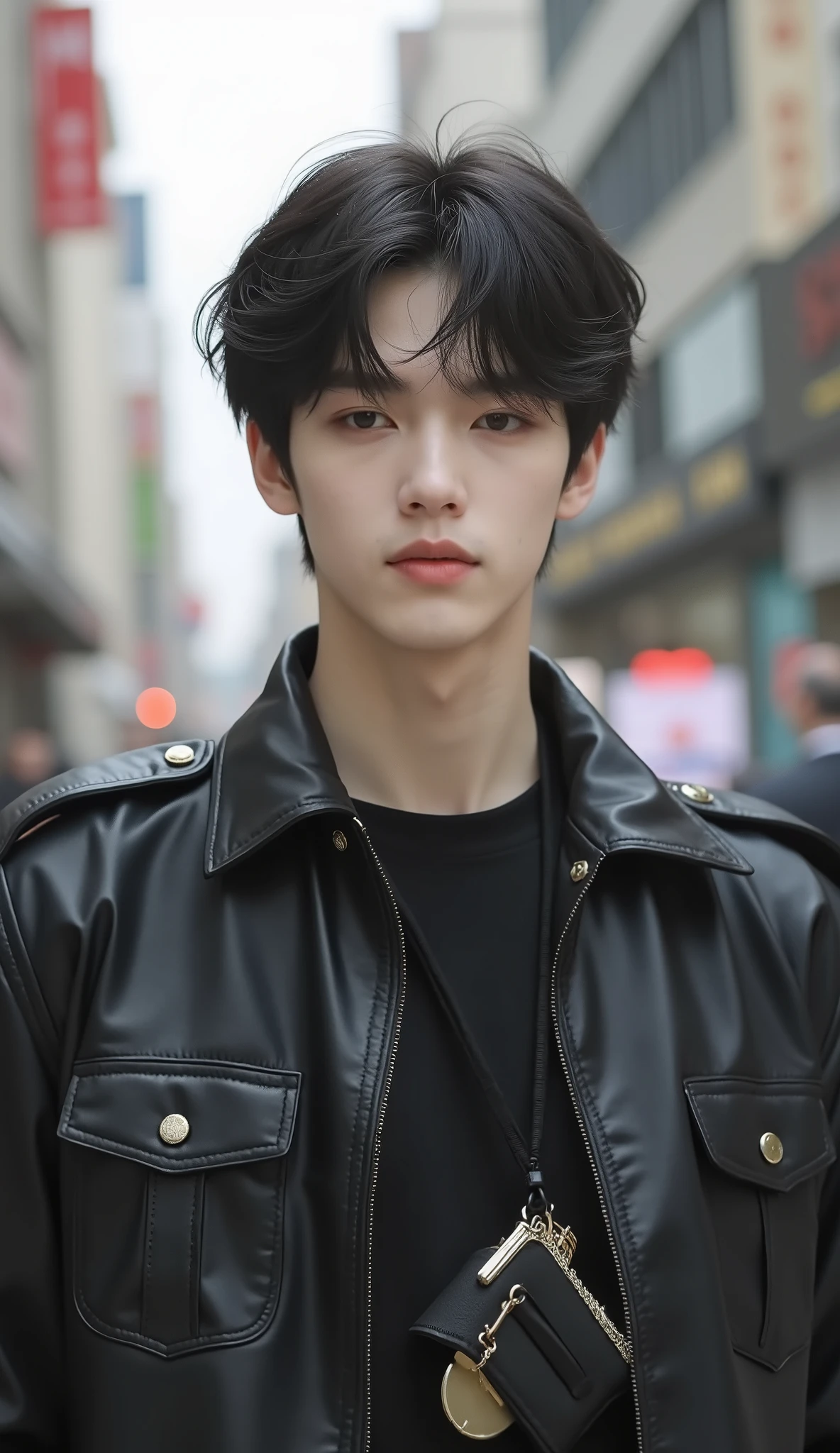 The male protagonist of the Korean Goyang Sang Sub. 20-year-old . college campus background. A.