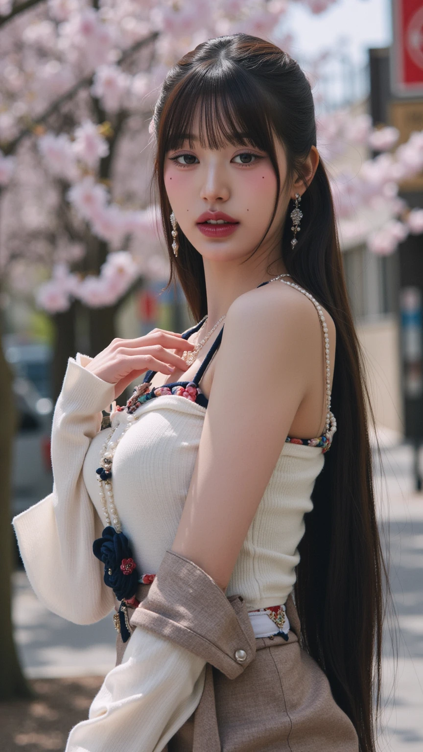 (extra detailed body、highly detailed face、best quality:1.2)、woman、looking at the viewer、(Japanese、Oiran 18 years old)、(Against the background of the turmoil in Yoshiwara:1.4)
