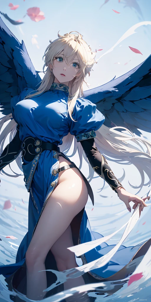 ((best quality)), ((masterpiece)), (detailed), 1girl, Character design, female, dynamic poses, long white grey hair, grey white eyes, very skinny, detailed, best quality, no accesoires around the neck, no shoes, prominent collarbones, skinny arms, flat stomach, visible hip bones, full body, blank white background, plain background, white background, red and white clothing, Bloodborne inspired, occult aesthetic, occult, detailed and intricate steampunk and detailed gothic, NSFW, Very dramatic and cinematic lighting, cosmic horror, grim-dark, side-lighting, perfect face, NSFW, Fluttering lace flared long knee length dress with frilly petticoats, knee length dress, pleated petticoats, petticoats gothic, complex lace boots, side-lighting, gothic aesthetic, wielding a mighty sword with mechanical components, mandalas, small breasts, a fairy, various different types of insect wings, NSFW, full body, whole body, body, plain background, white background, blank background, no background, white background NSFW, chains, full body, whole body, head-to-toe NSFW